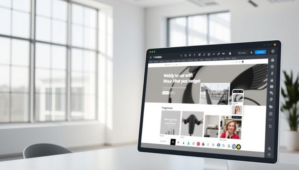 A modern, sleek drag-and-drop website builder interface, set against a minimalist, light-filled workspace. In the foreground, an intuitive drag-and-drop editor tool, with crisp icons and smooth transitions, allowing users to effortlessly arrange website elements. The middle ground features a responsive, mobile-friendly website preview, showcasing the real-time changes. The background depicts a clean, airy workspace with large windows, casting a soft, natural light across the scene, creating a sense of productivity and creativity. The overall mood is one of simplicity, efficiency, and user-friendliness, reflecting the core values of the SitesGPT.com platform.